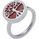 Bague en acier - arbre de vie - agate rouge - diamètre 14mm - T50 à 62