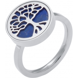 Bague en acier - arbre de vie - lapiz lazuli - diamètre 14mm - T50 à 62