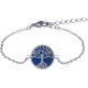 Bracelet acier - arbre de vie - lapiz lazuli - diamètre 14mm - longueur 16+4cm