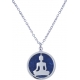 Collier acier - bouddha - lapis lazuli - diamètre 18mm - longueur 40+5cm