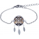 Bracelet acier - attrape-reves - œil de tigre - diamètre 14mm - longueur 16+4cm
