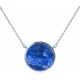 Collier acier - diamètre 12mm - sodalite - 38+5cm