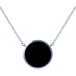 Collier acier - diamètre 12mm - onyx - 38+5cm