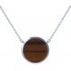 Collier acier - diamètre 12mm - œil de tigre - 38+5cm