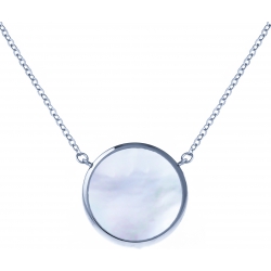 Collier acier - diamètre 12mm - nacre - 38+5cm