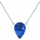 Collier acier -  goutte 14x8mm  - sodalite - 38+5cm