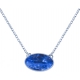 Collier acier -  oval 14x10mm - sodalite - 38+5cm