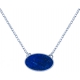 Collier acier -  oval 14x10mm - lapis lazuli - 38+5cm