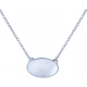 Collier acier - oval 14x10mm - nacre - 38+5cm