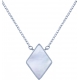 Collier acier -  losange 10x10mm - nacre - 38+5cm