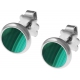 Boucles d'oreille acier 8mm - malachite