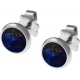 Boucles d'oreille acier 8mm - lapis lazuli