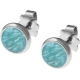 Boucles d'oreille acier 8mm - amazonite