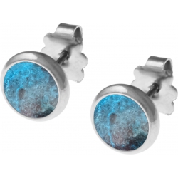 Boucles d'oreille acier 8mm - chrysocolle