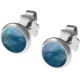 Boucles d'oreille acier 8mm - apatite