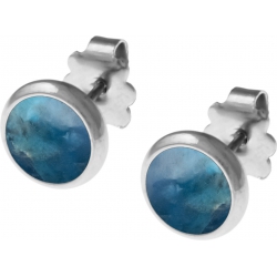 Boucles d'oreille acier 8mm - apatite