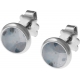 Boucles d'oreille acier 8mm - jaspe cezam