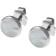 Boucles d'oreille acier 8mm - nacre