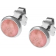 Boucles d'oreille acier 8mm - rhodonite