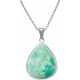 Collier acier - goutte 15mmX18mm - amazonite - 40+10cm