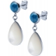 Boucles d'oreille acier - goutte 18mmX13mm - apatite et nacre