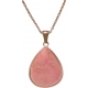 Collier acier café - goutte 15mmX18mm - rhodonite - 40+10cm