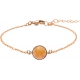 Bracelet en acier rosé - cabochon crazy lace agate - 11mm - 16+4cm