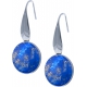 Boucles d'oreille acier - lapis lazuli - diamètre pierre 18mm