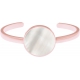 Bracelet jonc acier rosé - nacre blanche - diamètre pierre 22mm - diamètre intérieur 58mm