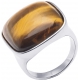 Bague acier - œil de tigre - coussin 20x20mm - T52 à T64