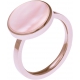 Bague acier rosé - nacre rose - diamètre 14 mm - T50 à 62