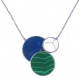 Collier acier - lapis lazuli - howlite - malachite - 42+10cm