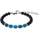 Bracelet STILIVITA en acier - Collection Médecine naturelle - PERTE DE POIDS HOMME - apatite - tourmaline noire - 17+4cm