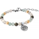 Bracelet STILIVITA en acier - Collection Médecine naturelle - ANTI FATIGUE-fluorite-pyrite-labradorite-chakra 3e oeil - 17+4cm