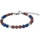 Bracelet STILIVITA en acier - Collection Médecine naturelle - MAUX DE DOS - quartz fumé - lapis lazuli - 17+4cm