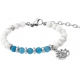 Bracelet STILIVITA en acier - Collection Médecine naturelle - PERTE DE POIDS FEMME - apatite - howlite blanche - lotus - 17+4cm