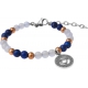 Bracelet STILIVITA en acier - Collection Médecine naturelle - THYROÏDE - lapis lazuli - calcédoine - chakra gorge - 17+4cm