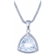 Collier en argent rhodié 4,6g - topaze bleue - 2,8 carats - 45cm