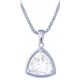 Collier en argent rhodié 4,6g - cristal de roche - 2,2 carats - 45cm