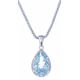 Collier en argent rhodié 4,6g  - topaze bleue - 3,4 carats - topaze blanche - 45cm