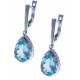 Boucles d'oreille en argent rhodié 4,8g  - topaze bleue - 6,8 carats - topaze blanche