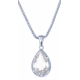 Collier en argent rhodié 4,6g  - cristal de roche - 2,7 carats - topaze blanche- 45cm