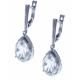 Boucles d'oreille en argent rhodié 4,8g  - cristal de roche - 5,4 carats - topaze blanche