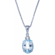 Collier en argent rhodié  3,3g - topaze bleue 3,3 carats - topaze blanche - 40cm