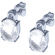 Boucles d'oreille en argent rhodié 3g - cristal de roche 4,6 carats - topaze blanche