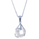 Collier en argent rhodié 3,5g - cristal de roche - 3,4 carats - 40 cm