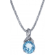 Collier en argent rhodié 4,2g - topaze bleue - 2,3 carats - 45cm