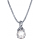 Collier en argent rhodié 4,2g - cristal de roche - 1,8 carat - 45cm