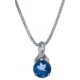 Collier en argent rhodié 4,2g - topaze bleue london - 2,3 carats - 45cm