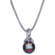 Collier en argent rhodié 4,2g - quartz mystic - 1,7 carat - 45cm